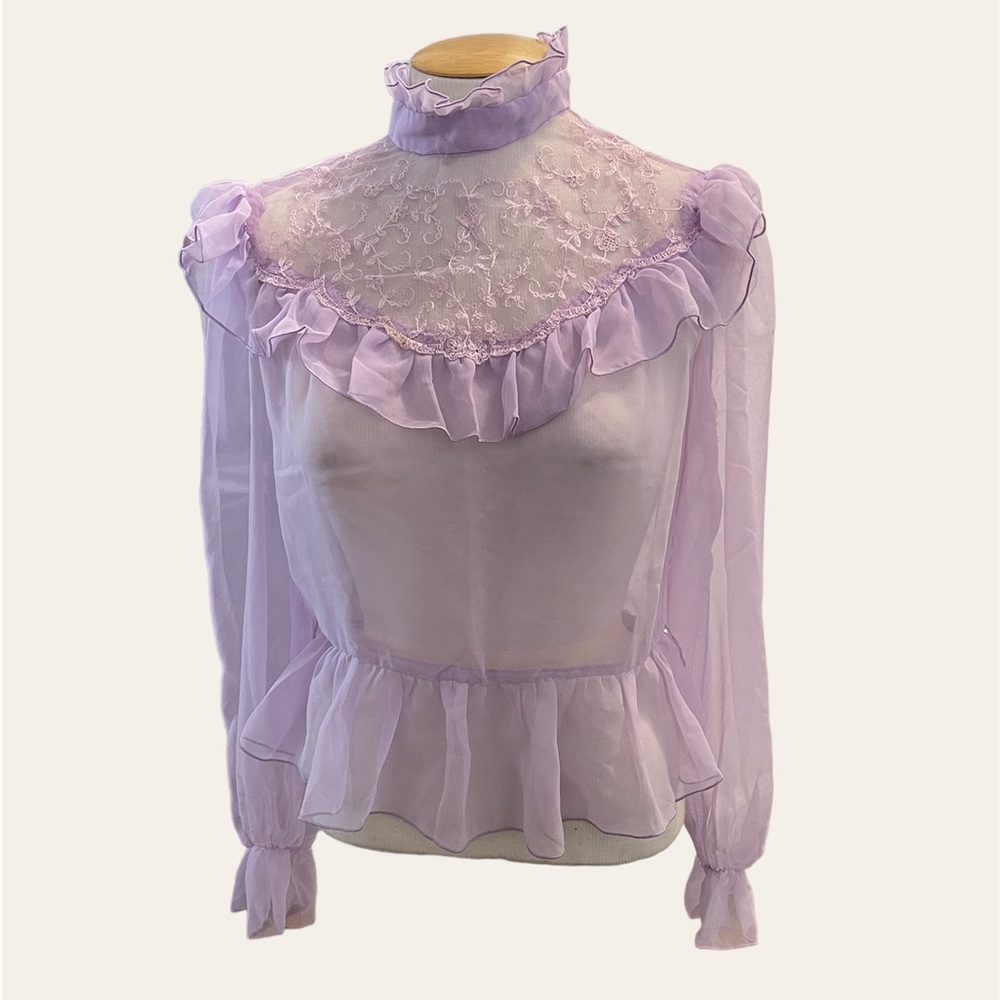 Vintage Sheer Blouse, Size M
